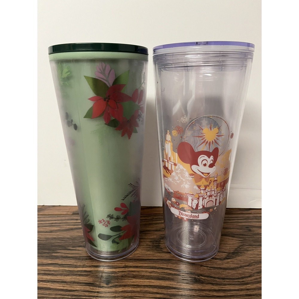 Starbucks Christmas Pointsettia‎ 24oz and Disneyland Park Tumbler 24 oz